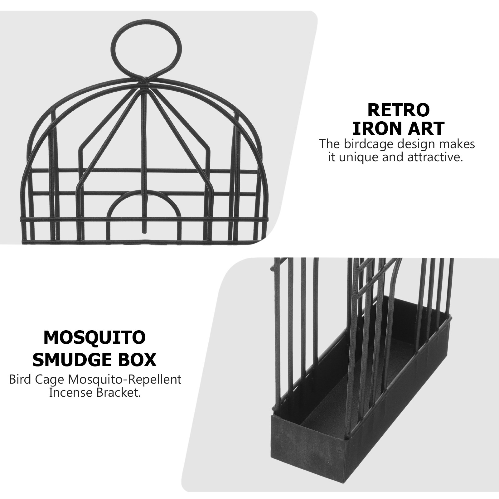 Black Retro Iron Birdcage Coil - Incense Holder recension och pris