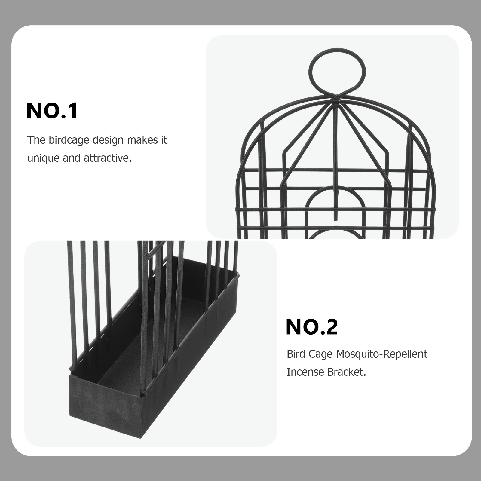 Black Retro Iron Birdcage Coil - Incense Holder recension och pris