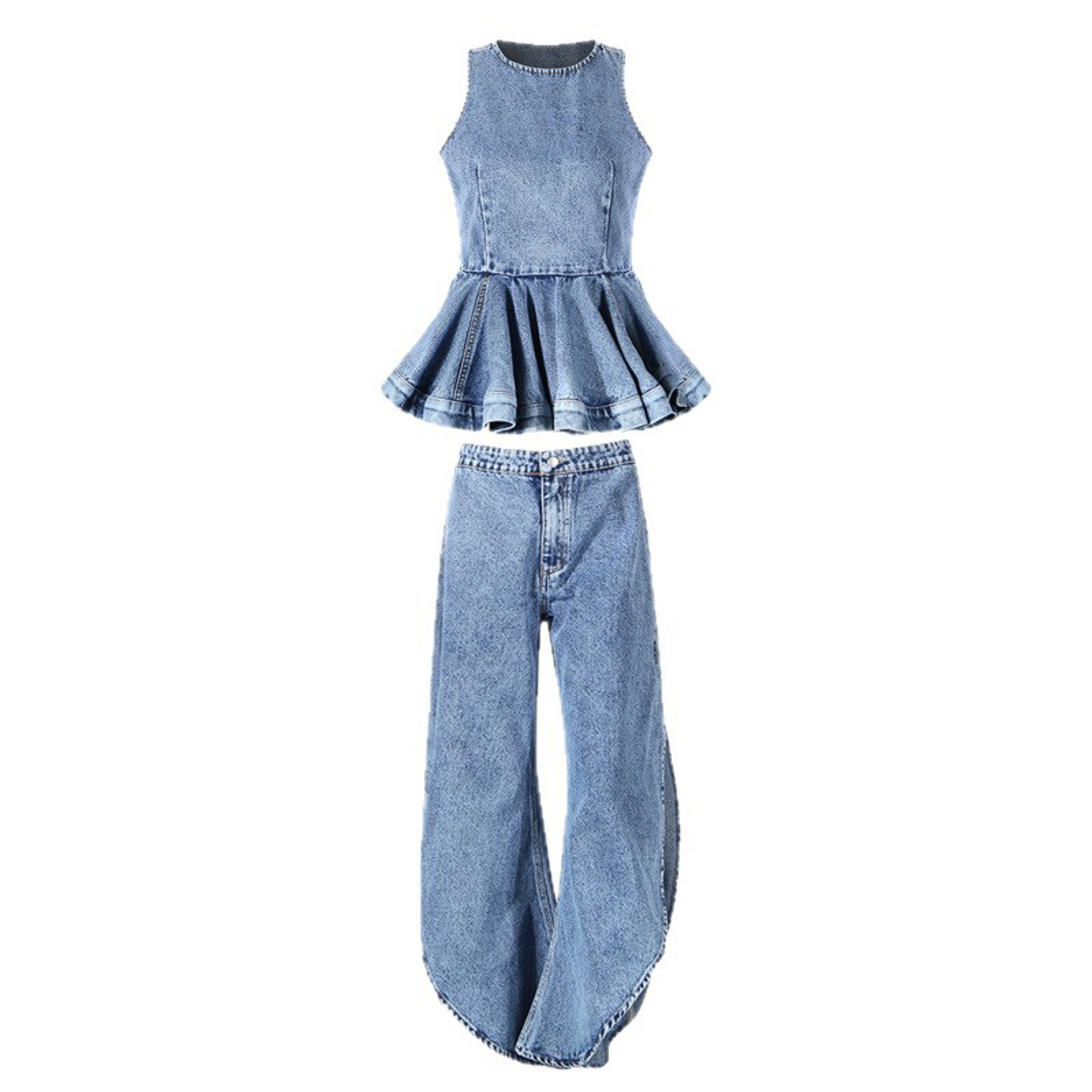 Y2K Women Denim Two Piece Outf - Matcha recension och pris
